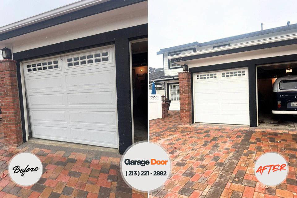 Before and after: garage door repair Ardmore, PA